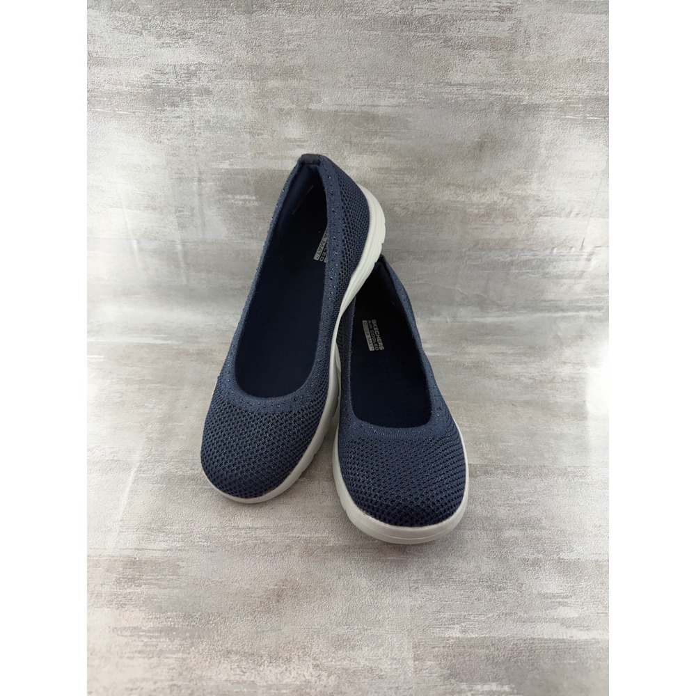 Skechers On-the-GO Flex Comfort Navy Blue Sparkle Ballet Flats 136532 Women 7.5